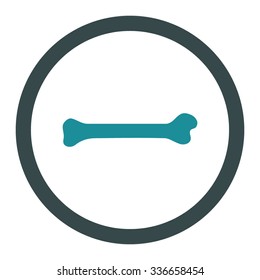 Bone vector icon. Style is bicolor flat rounded symbol, soft blue colors, rounded angles, white background.
