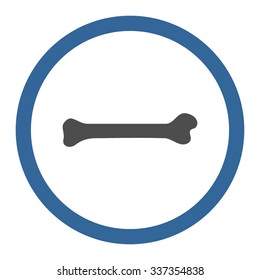Bone vector icon. Style is bicolor flat rounded symbol, cobalt and gray colors, rounded angles, white background.