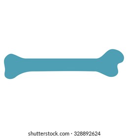 Bone vector icon. Style is flat symbol, cyan color, rounded angles, white background.