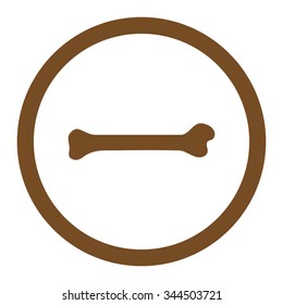 Bone vector icon. Style is flat rounded symbol, brown color, rounded angles, white background.