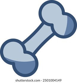 bone vector icon transparent background. replaceable blue color design