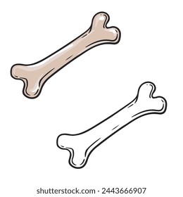 bone vector illustration. Drawing with line art style. Simple design outline style. Skeleton