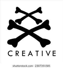 bone vector logo design icon symbol