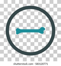 Bone vector pictograph. Illustration style is a flat iconic bicolor soft blue symbol on a transparent background.