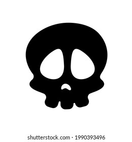 Bone vector. Skull shadow from ghost skeleton in scary graveyard on Halloween.