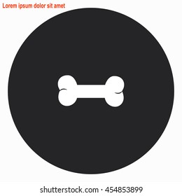 Bone web icon. Gray circle button with white illustration.