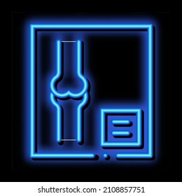 Bone X-ray Image Of Human Joints Orthopedic neon light sign vector. Glowing bright icon transparent symbol illustration