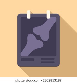 Bone xray image icon flat vector. Medical pain. Doctor treatment