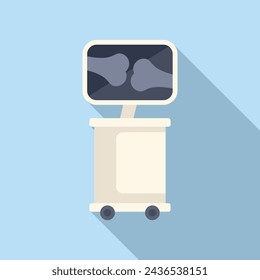 Bone Xray image icon flat vector. Client facility. Clinic radiography health