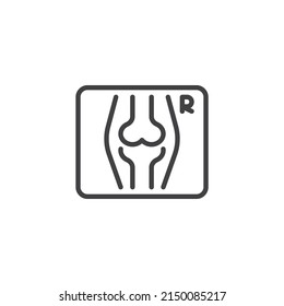 Bone x-ray line icon. linear style sign for mobile concept and web design. Medical x-ray outline vector icon. Symbol, logo illustration. Vector graphics