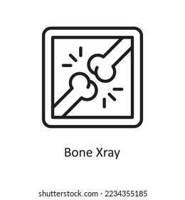 Bone Xray Vector Outline Icon Design illustration. Medical Symbol on White background EPS 10 File