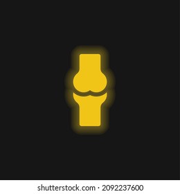 Bone yellow glowing neon icon