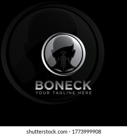 boneck logo, creative 3d neck bone and injection vektor
