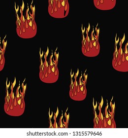 bonefire black seamless vector pattern
