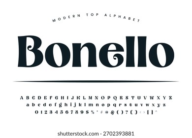 Bonello elegante fonte e alfabeto abcd fonte vetor design