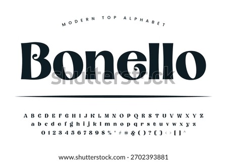 Bonello stylish Font and Alphabet abcd font vector design