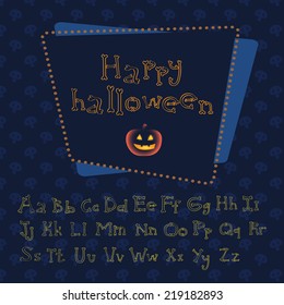 bones alphabet with evil pumpkin