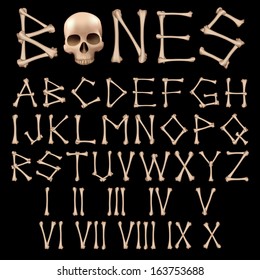 Bones Alphabet vector