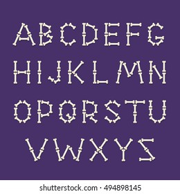 Bones alphabet vector illustration