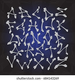 Bones Alphabet vector set. Helloween ABC