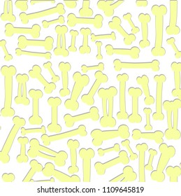 Bones background. Cartoon. Vector. Yellow textures.
