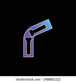 Bones blue gradient vector icon