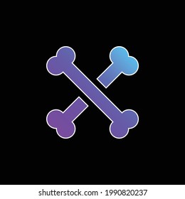 Bones blue gradient vector icon