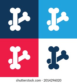 Conjunto de iconos mínimo de cuatro colores azul y rojo
