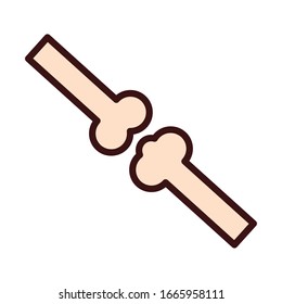 Knochen menschliche Teile flache Vektorillustration Design
