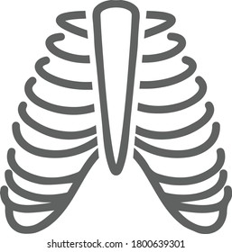 Bones, cage, gray rib icon