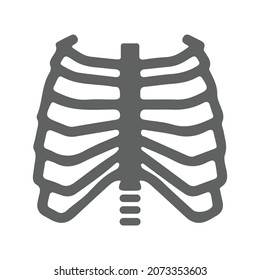 Bones, cage, rib icon. Gray vector graphics.