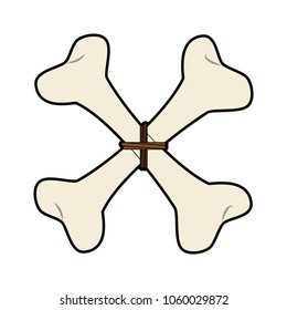 Bones crossed cartoon