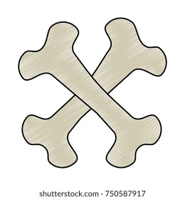 bones crossed drawing isolated icon