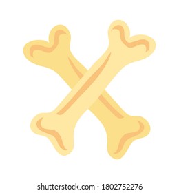 bones crossed flat style icon vector illustration design