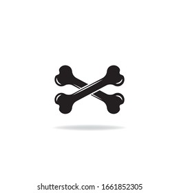 Bones crossed icon design isolated on white background. Vector illustration