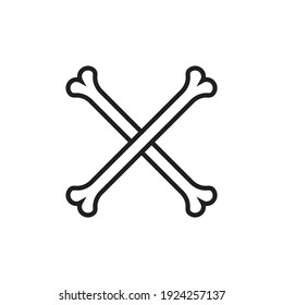 Bones crossed icon design isolated on white background