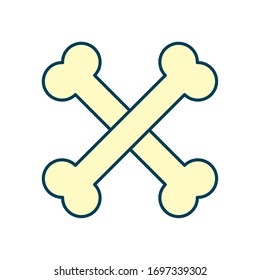 bones crossed icon over white background, line and fill style, vector illustration