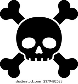 Bones Crossed With Skeleton Isolated Vector Icon