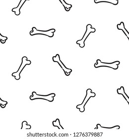 Bones cute hand drawn seamless vector pattern.