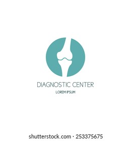 Bones diagnostic center logo. Vector illustration.