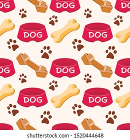 Bones for dog. Seamless pattern for pet items.