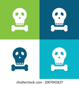 Bones Plano cuatro colores mínimo conjunto de iconos