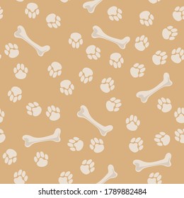 
Bones and footprints of dog Seamless pattern. Print for children's textiles, clothes