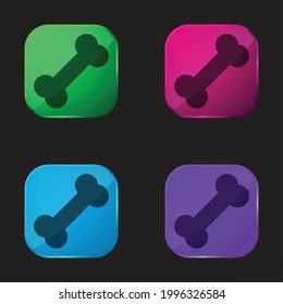 Bones four color glass button icon