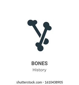 Bones glyph icon vector on white background. Flat vector bones icon symbol sign from modern history collection for mobile concept and web apps design.