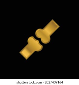Bones gold plated metalic icon or logo vector