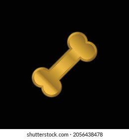 Bones gold plated metalic icon or logo vector