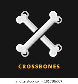 Bones Halloween Icon Filled Line Style. Bone Vector Logo Illustration. Crossbones Symbol Icon Halloween Celebration