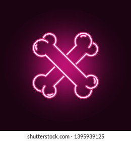 Bones halloween neon icon. Elements of Halloween set. Simple icon for websites, web design, mobile app, info graphics