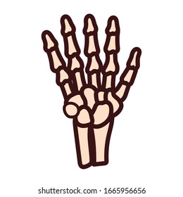 bones hand body human part flat style vector illustration design